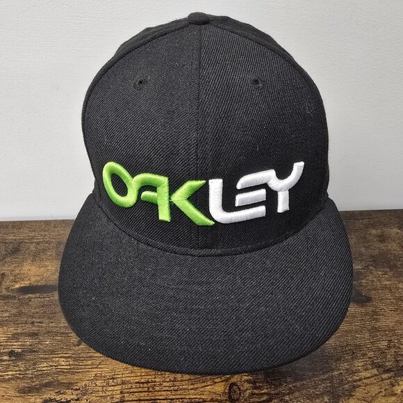 New Era Other - New Era 59FIFTY Oakley Cap Hat Fitted 7 3/8 Black 100% Wool Embroidered Logo